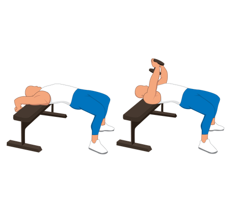 Fitness man doing chest extension  Illustration