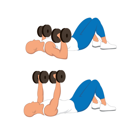 Fitness man doing chest press  Illustration