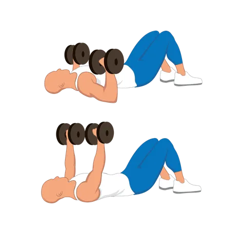 Fitness man doing chest press  Illustration