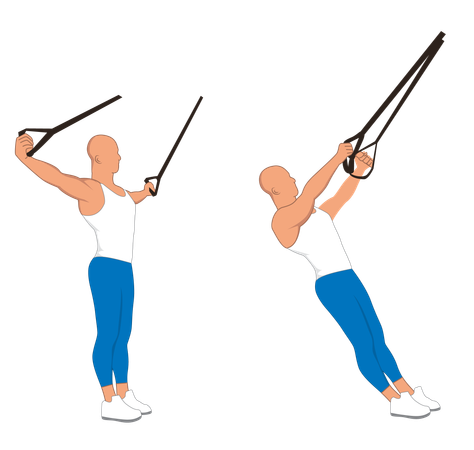 Fitness man doing chest pulley  Illustration
