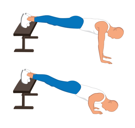 Fitness man doing doing pushup for chest  Illustration