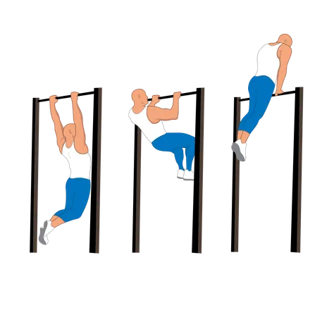 Fitness man doing double handed push up  Illustration