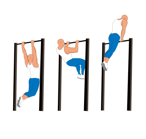 Fitness man doing double handed push up  Illustration