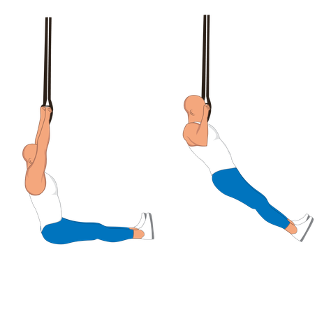 Fitness man doing double handed push up  Illustration