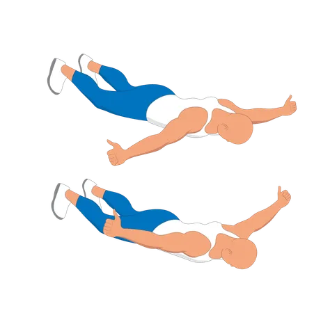 Fitness man doing inner core abs workout  Illustration