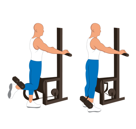 Fitness man doing leg curl  Illustration