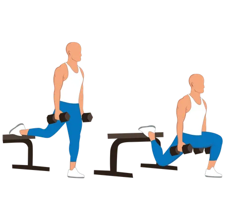 Fitness man doing leg press exercise.  Illustration