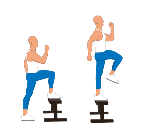 Fitness man doing leg raise  Illustration