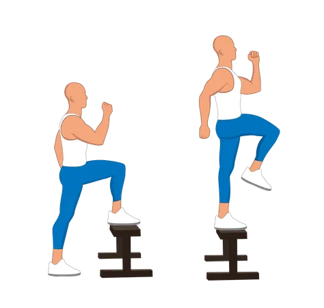Fitness man doing leg raise  Illustration