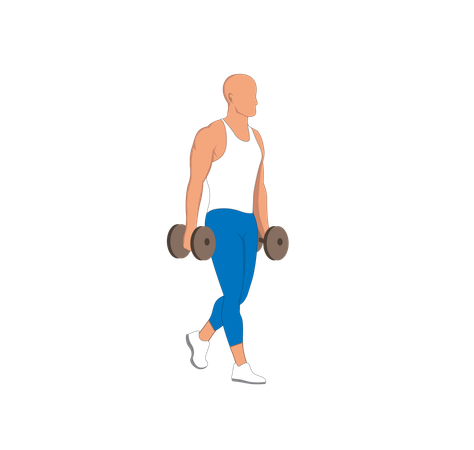 Fitness man doing leg squats  Illustration