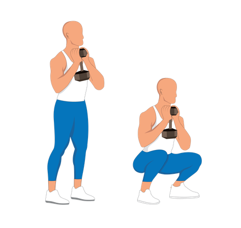 Fitness man doing leg squats  Illustration