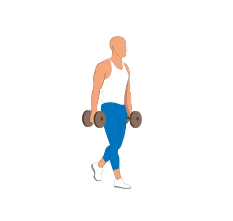 Fitness man doing leg squats  Illustration