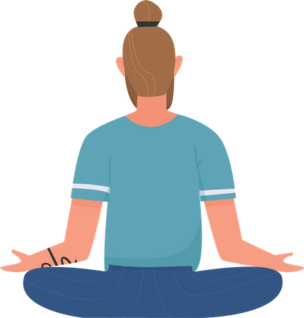 Fitness man doing meditation  Illustration