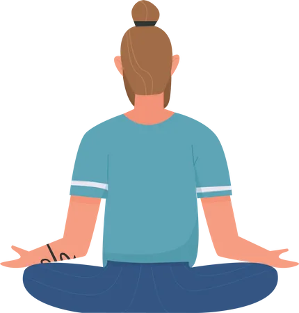 Fitness man doing meditation  Illustration