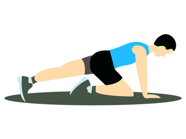 Fitness Man doing Mountain Climbers exercise  Illustration