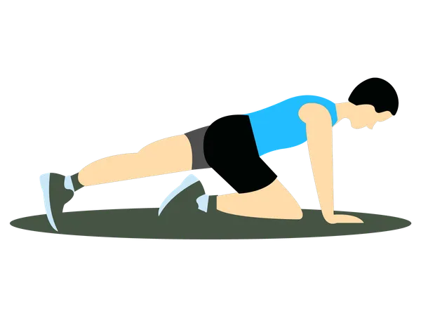 Fitness Man doing Mountain Climbers exercise  Illustration