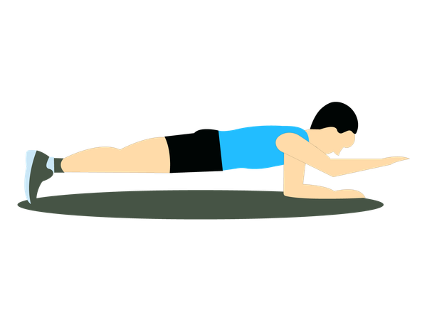 Fitness Man doing One Hand push up exercise  Illustration