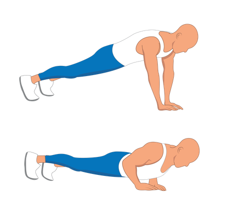 Fitness man doing pre workout pushup  イラスト