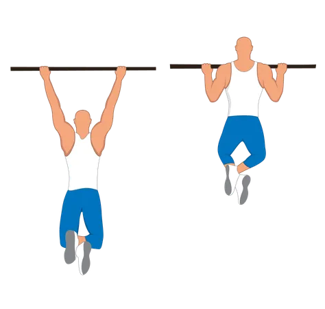 Fitness man doing Pull up bar excercise  イラスト