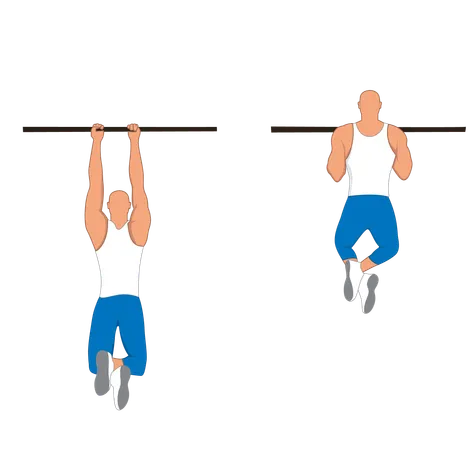 Fitness man doing pull ups  Illustration