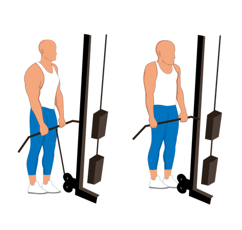 Fitness man doing shoulder front pulley  Illustration