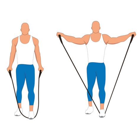 Fitness man doing shoulder stretching  Illustration
