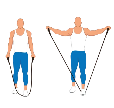 Fitness man doing shoulder stretching  Illustration