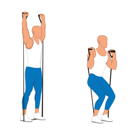 Fitness man doing sit up and stretching  Illustration