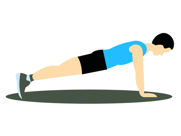 Fitness Man doing Spiderman push-up  Illustration