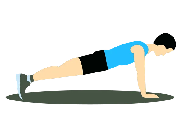 Fitness Man doing Spiderman push-up  Illustration