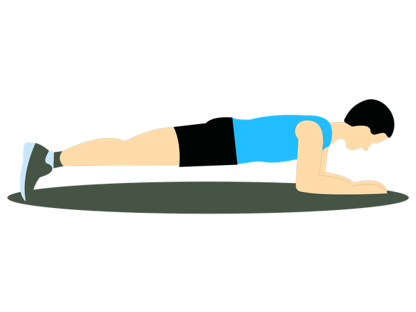 Fitness Man doing Spiderman push-up  Illustration