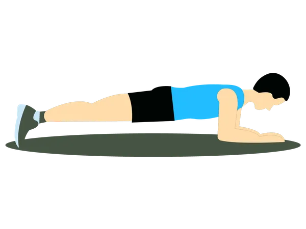 Fitness Man doing Spiderman push-up  Illustration