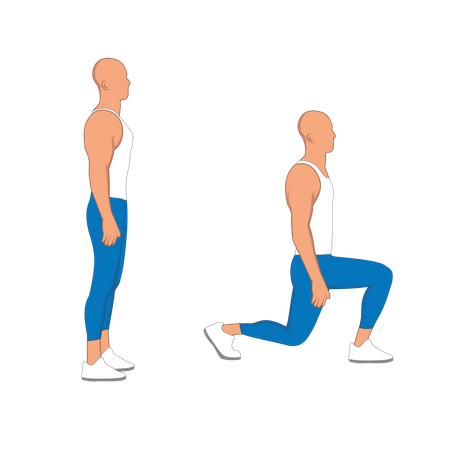 Fitness man doing squats  Illustration