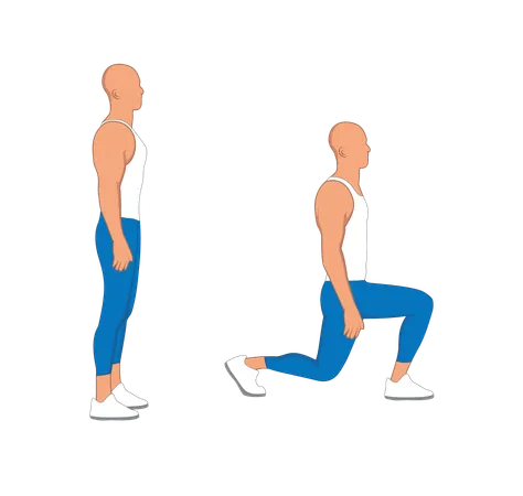 Fitness man doing squats  Illustration