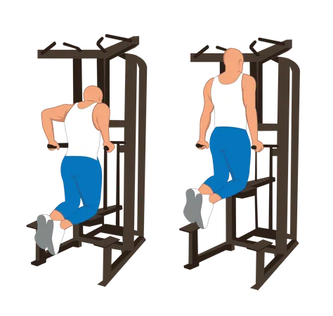 Fitness man doing tricep workout  Illustration