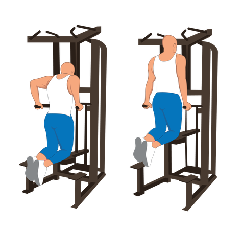 Fitness man doing tricep workout  Illustration