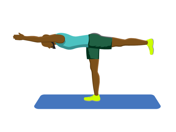 Fitness man doing Warrior Pose  Illustration