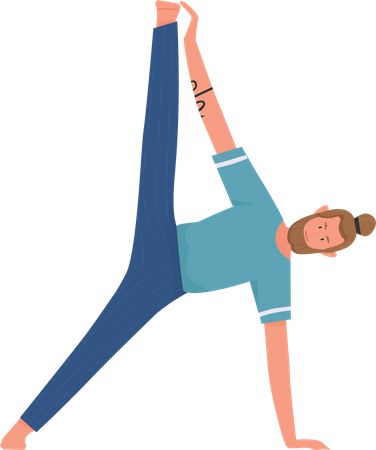 Fitness man doing yoga exercise  Illustration