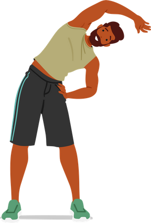 Fitness Man effectue des exercices d'inclinaison  Illustration