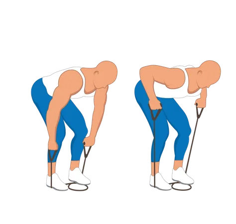 Homem de fitness fazendo alongamento nas costas  Ilustração
