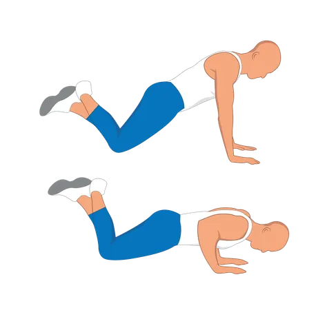 Homem de fitness fazendo flexão de perna apertada  Ilustração