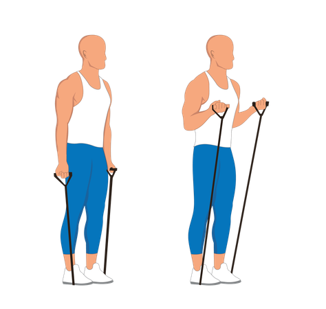 Fitness man stretching exercise  Illustration