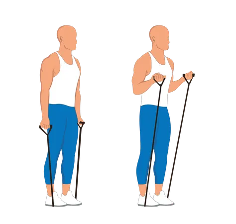 Fitness man stretching exercise  Illustration