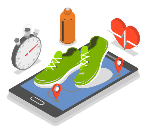 Fitness Mobile Application  Illustration