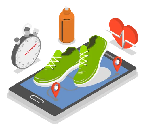 Fitness Mobile Application  Illustration