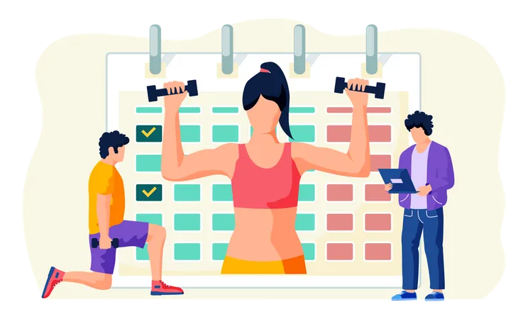 Fitness online course Illustration