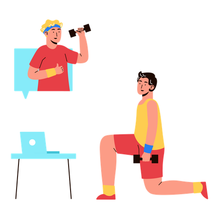 Fitness Online Course Illustration