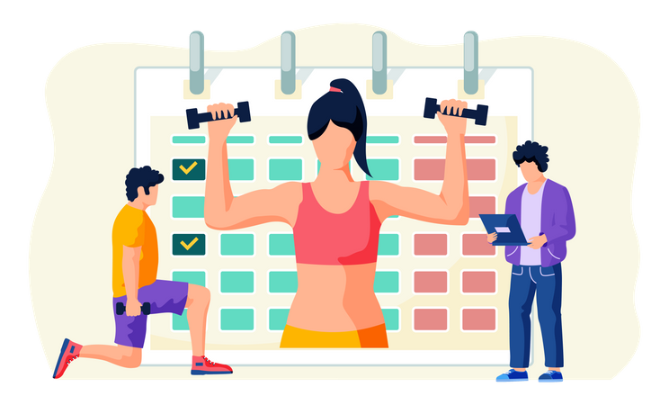 Fitness online course  Illustration