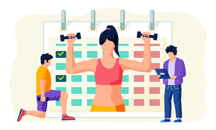 Fitness online course  Illustration