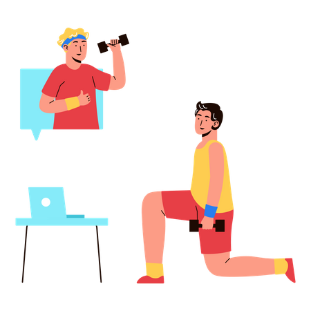 Fitness Online Course  Illustration